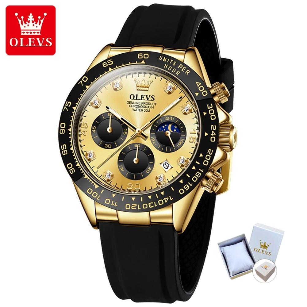 OLEVS Новые лучшие мужские часы Силиконовые многофункциональные кварцевые мужские часы Высококачественные часы