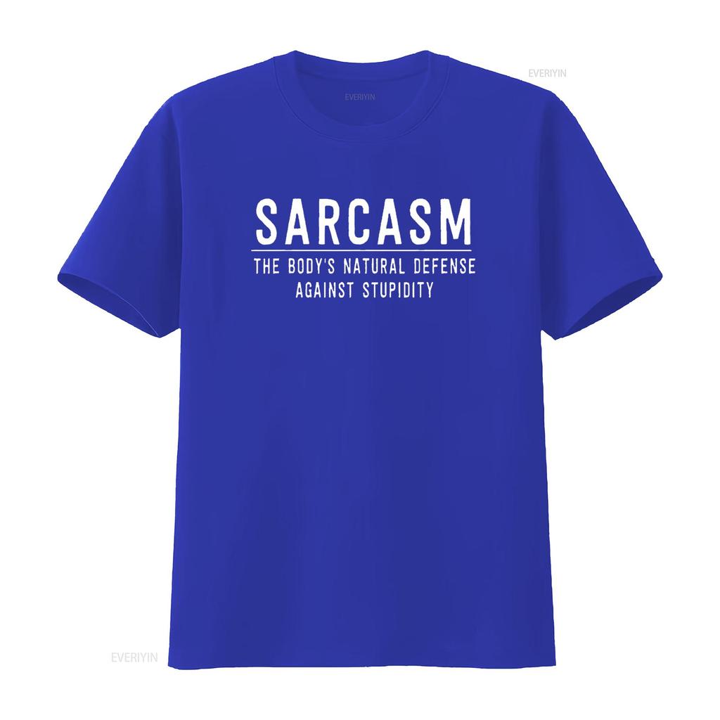 Sarcasm the body s natural defense against stupidity T Shirt vintage Washed graphic Stylish Breathable Soft Unisex fashion