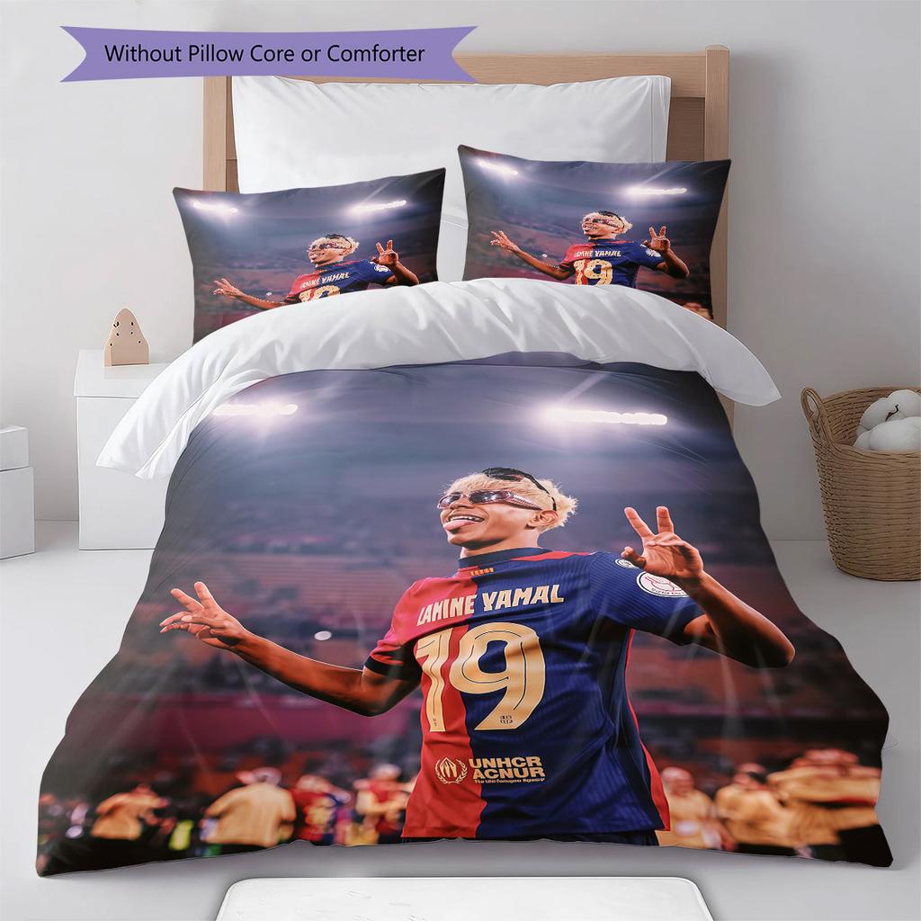 Lamine Yamal Force Bedding Quilt Set Quilt Cover Pillowcase Home Decoration Birthday Gift (1 * duvet cover + 2 * pillowcase, without core)
