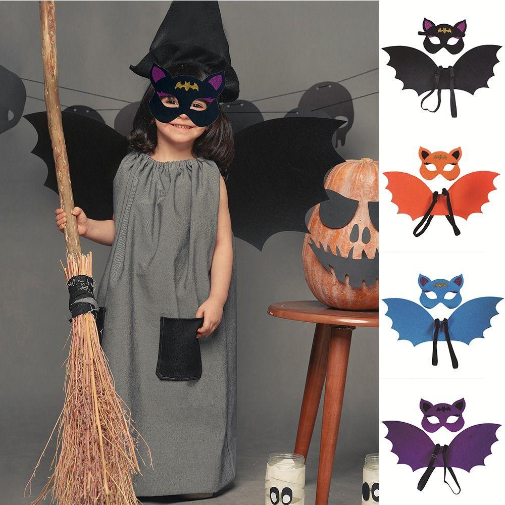 Non-woven Children Cosplay Costume Cosplay Costume Dress Up Costumes Bat Wing Mask Set Girl
