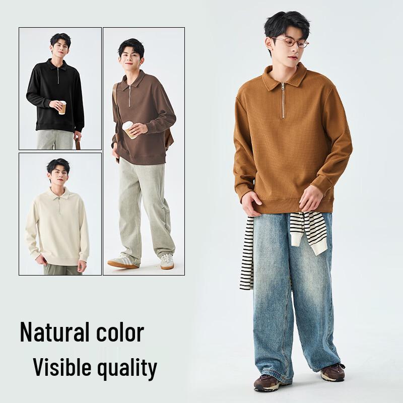 Baleno Men's Waffle Knit Panda Half-Zip Sweatshirt