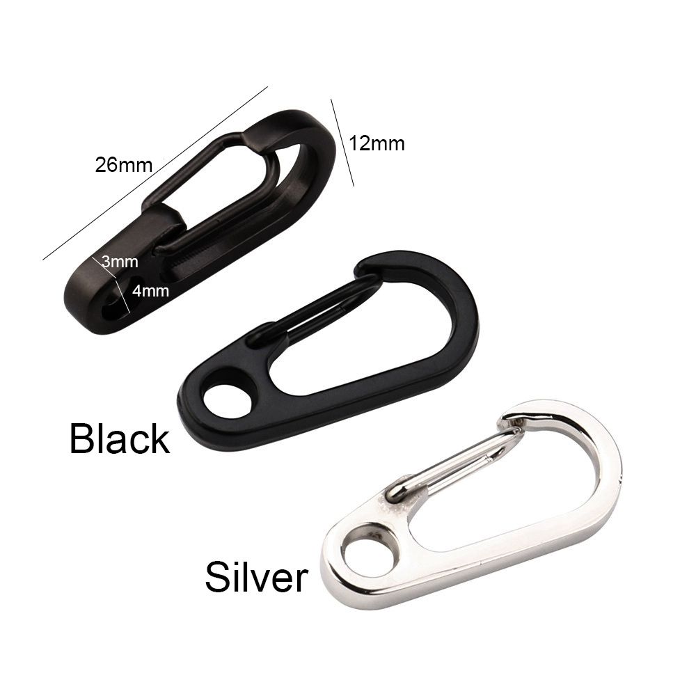 Survival EDC Gear Safety Travel Tools D-Ring Key Chain D Carabiner Spring Clips Camping Keyring
