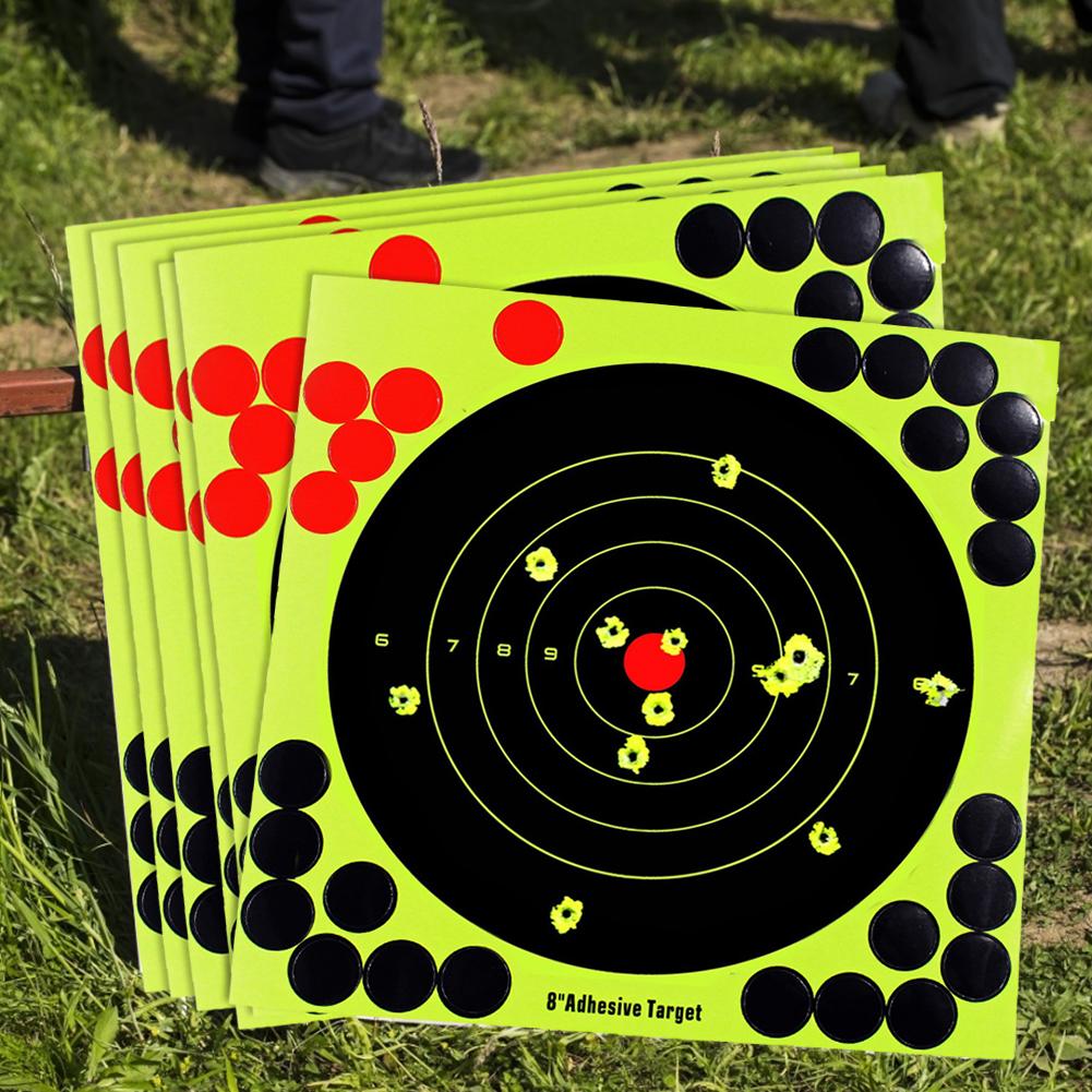 100-10PCS Round Target Pasters Reactive Splatter Targets Sticker Paper 8in Self Adhesive Stickers Shooting Training Accessories