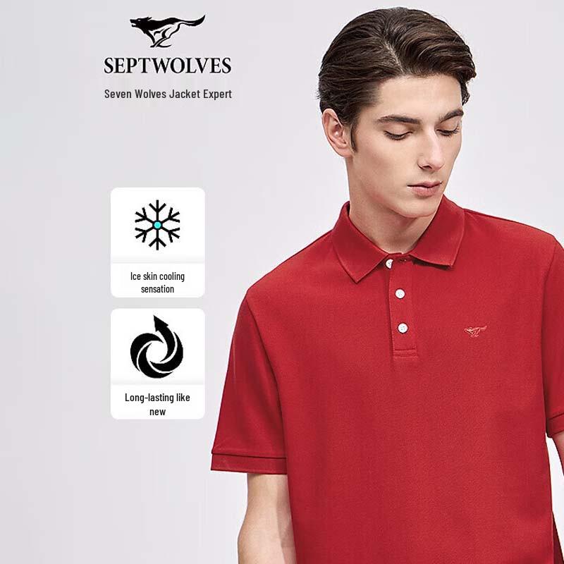 SEPTWOLVES Мужская футболка-поло с коротким рукавом из высококачественного хлопка