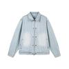 Spring Autumn Men's Classic Striped Retro Washed Ice Blue Denim Jacket W515