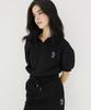 AWESOME STUDIO Collared Crop Short Sleeve Tee Black