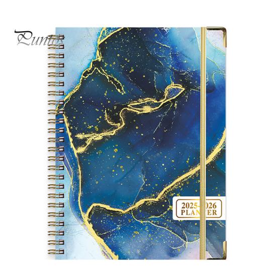 Планировщик на 2025-2026 гг., июль 2025 г. - июнь 2026 г., ежедневный, еженедельный, ежемесячный, 12-месячный, с цветочным принтом, спиральный переплет, блокнот для домашнего офиса, школы