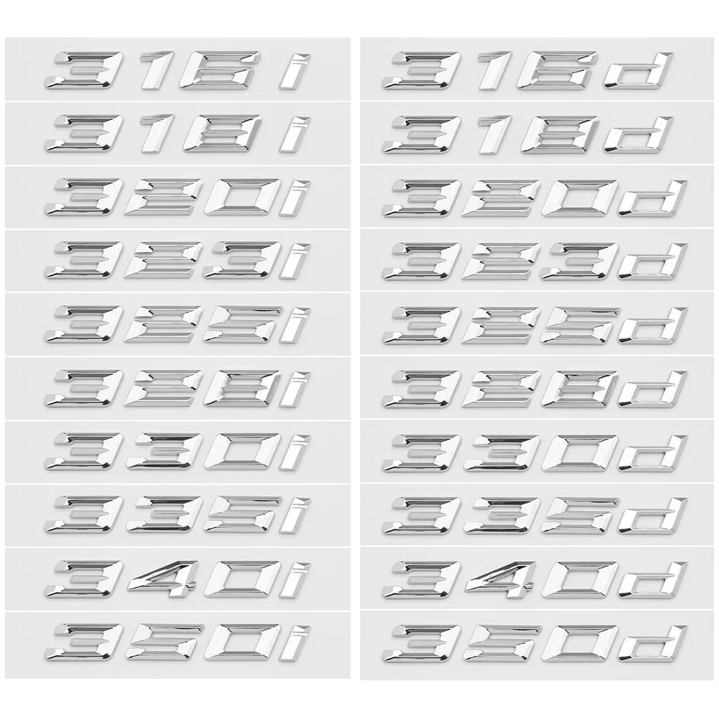 ankfz6 Rear Trunk number 316i 318d 320i 325i letters 328d 330i 340i Badge ABS Emblem E90 E46 F30 car rear enclosure sticker Accessories