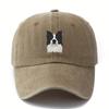 Printed cute border collie dog baseball cap retro outdoor light curved brim cap truck driver hat holiday camping