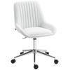 Office Armchair without Armrests, Office Chair with Adjustable Height, 52x58x80-90cm, White