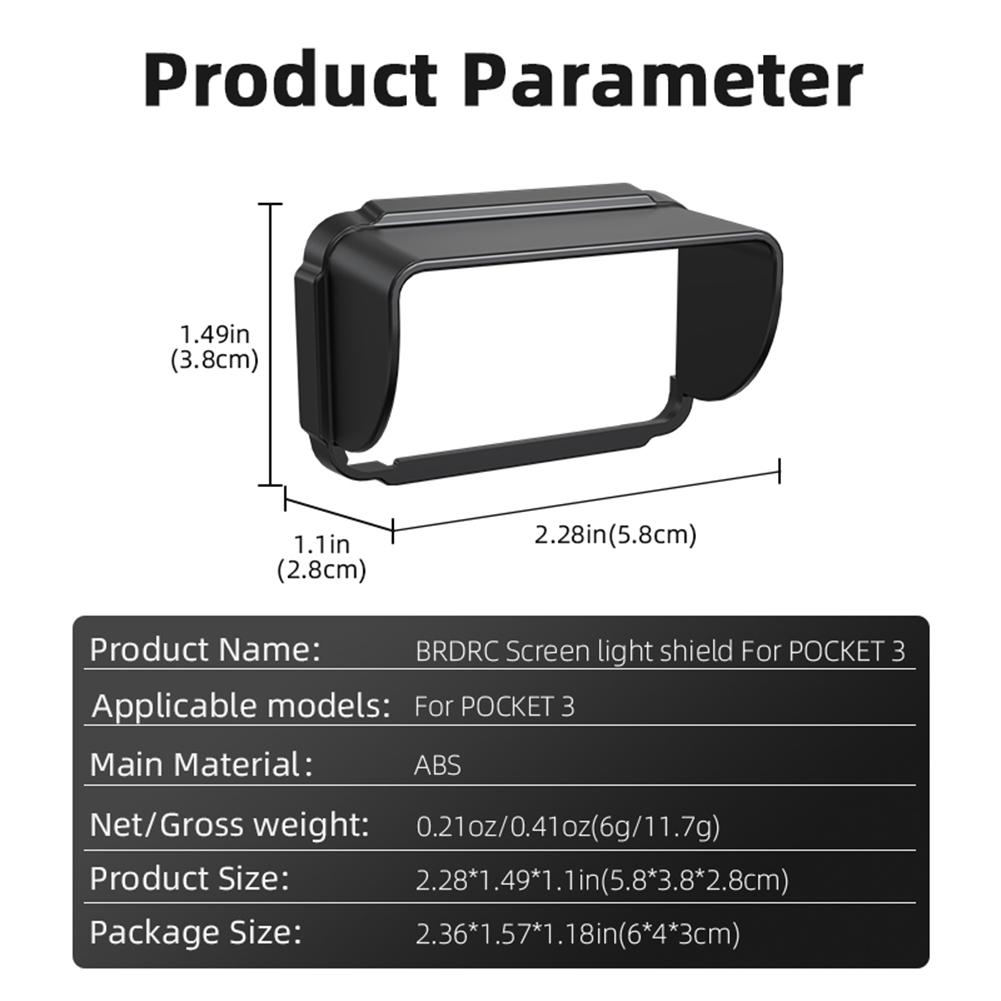Солнцезащитный козырек, быстросъемный солнцезащитный козырек, легкий экран, солнцезащитный козырек, аксессуары для камеры DJI Osmo Pocket 3