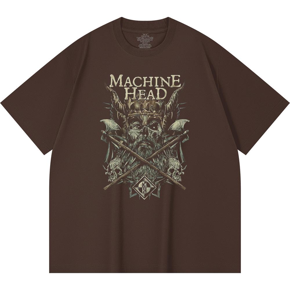 Хлопковая футболка плотностью 230 г/м² 100% Хлопок Heavy Metal Футболка с принтом рок-группы Популярная музыка Унисекс Тяжелая хлопковая футболка