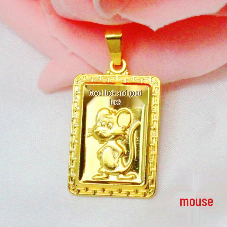 Подвеска Двенадцать Знаков Зодиака из вьетнамского песочного золота - Ювелирные изделия с позолотой из латуни - Абсолютно новые в наличии.