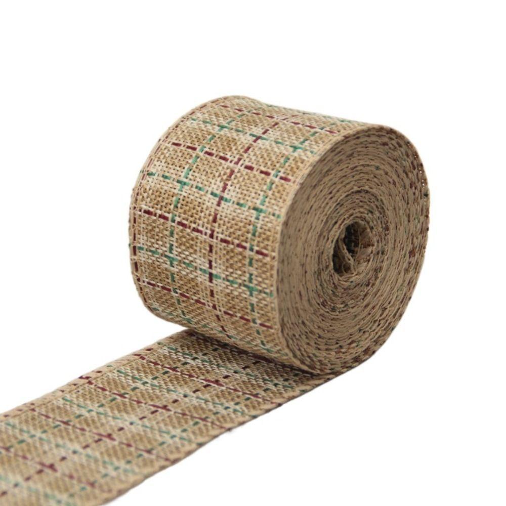 Red Black Lattice Linen Ribbon Imitation Linen Lattice Ribbon Christmas Plaid Ribbon Gift Wrapping