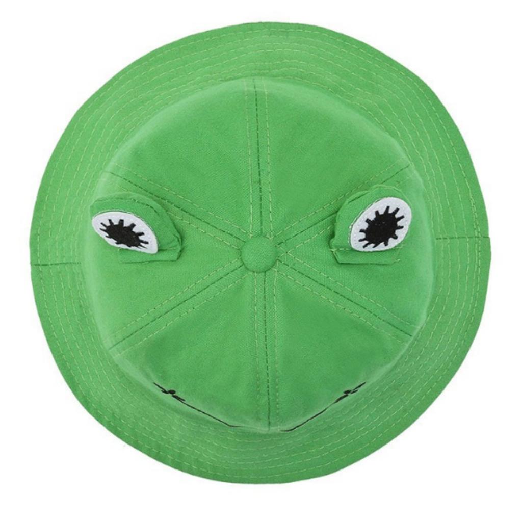 Cute Cartoon Frog Sun Hat For Men And Women Adjustable Fisherman Hat Portable Folding Outdoor Sun Protect Wide-brimmed Hat