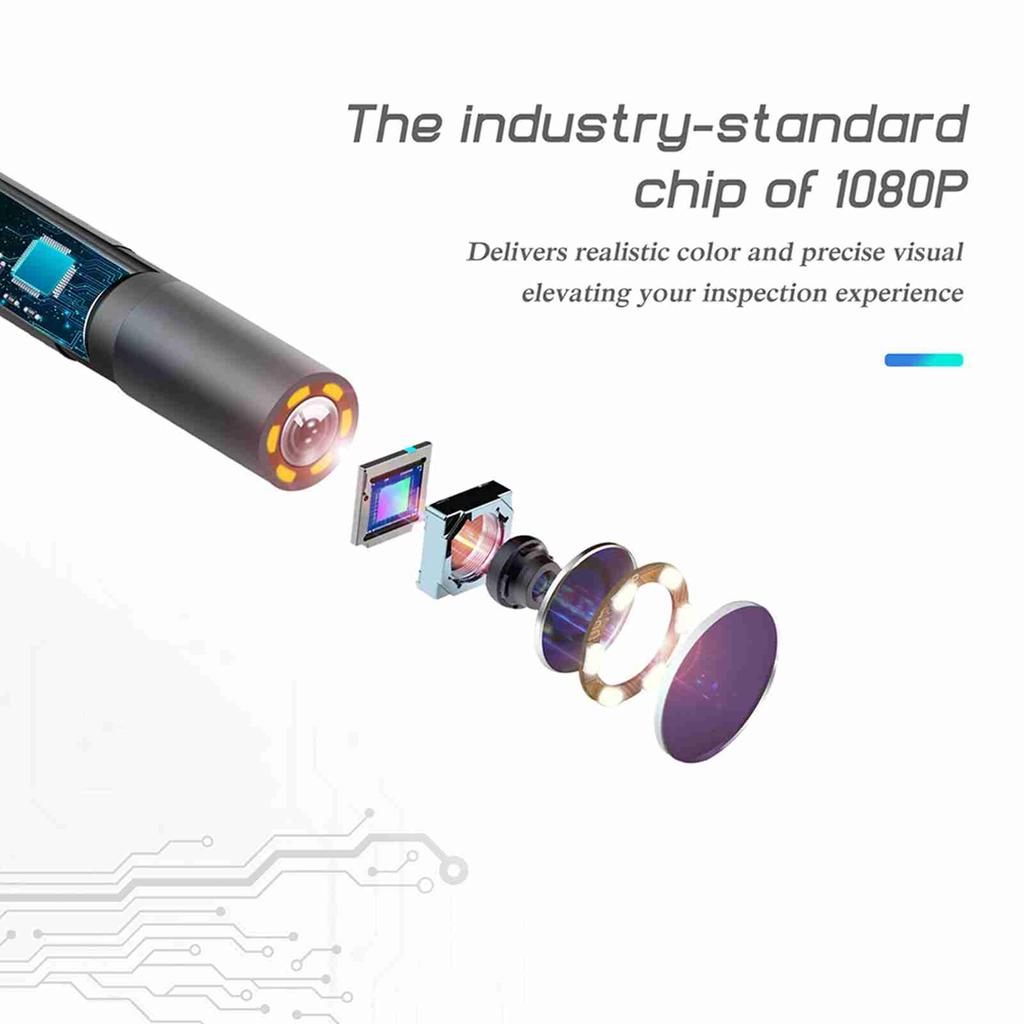 P40 Portable Handheld Industrial Endoscope Borescope Inspection Camera IP67 Waterproof 5.5mm Lens Built In 6pcs
