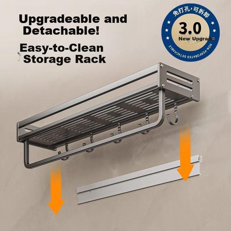 Shangmeide Bathroom Storage Rack, Washbasin Shelf, No Drilling Required, Wall-Mounted, for Restroom And Toilet, Single Layer, 30cm