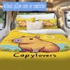 Anime capybara theme Pattern Bedding,Quilt Set Quilt Cover Pillowcase Home Birthday Gift (1*duvet cover+2*pillowcase,without core)XSJT0917537