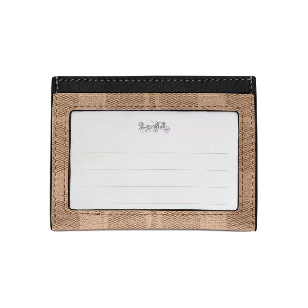 Coach Визитница 10 Классическая Монограмма Простой Покрытый Холст И Изысканная Телячья Кожа Держатель для ID Унисекс Держатель для Карт Бронзово-Коричневый CQ031-QBTN2