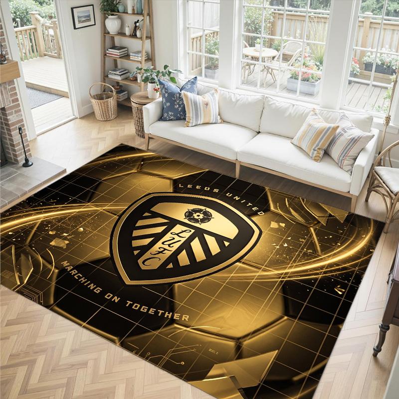 Футбольный дизайн Leeds United Хрустальный бархатный ковер Уютный Не?Нескользящий ковер с принтом для спальни, гостиной, прихожей