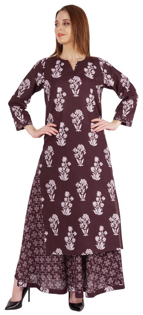 Phagun Indian Ethnic Cotton Kurti & Skirt Set For Women  S Partywear Dress Printed Traditional
