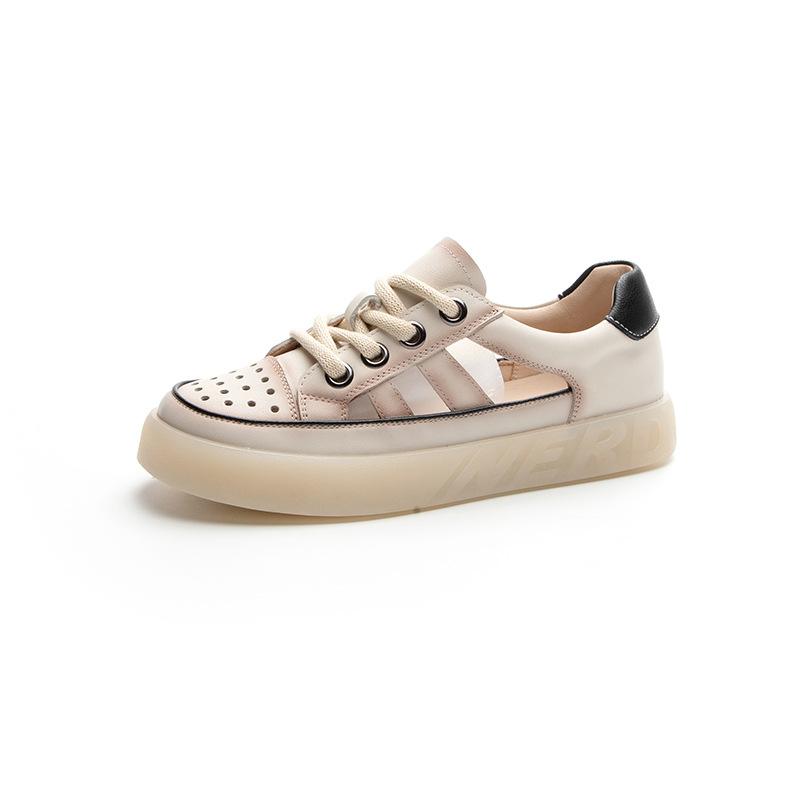 Женская обувь Crocs Ретро Шнуровка Повседневная обувь Мягкая кожа Плоские Студенческие Кеды