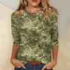 Рубашки с рукавом 3/4 для женщин, футболки с графическим принтом, блузки, повседневные базовые топы, пуловеры