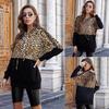 Women's Sexy Leopard Print Long-Sleeve Hooded Sweater for Autumn and Winter