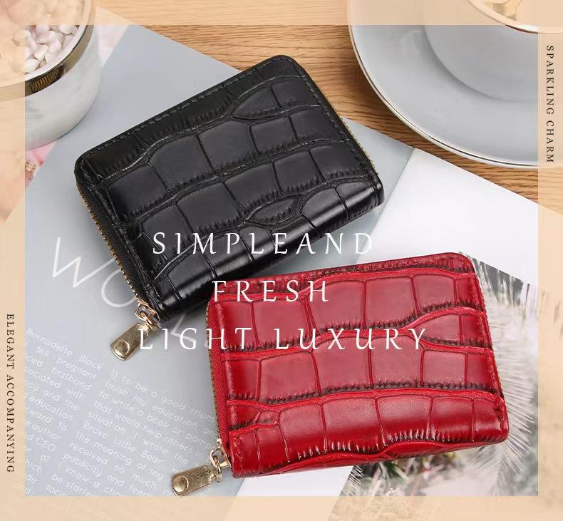 Классический модный женский кожаный кошелек (9 отделений для карт, 2 отделения для наличных) Узор из крокодиловой кожи, легкая, роскошная женская сумка для студентки-леди
