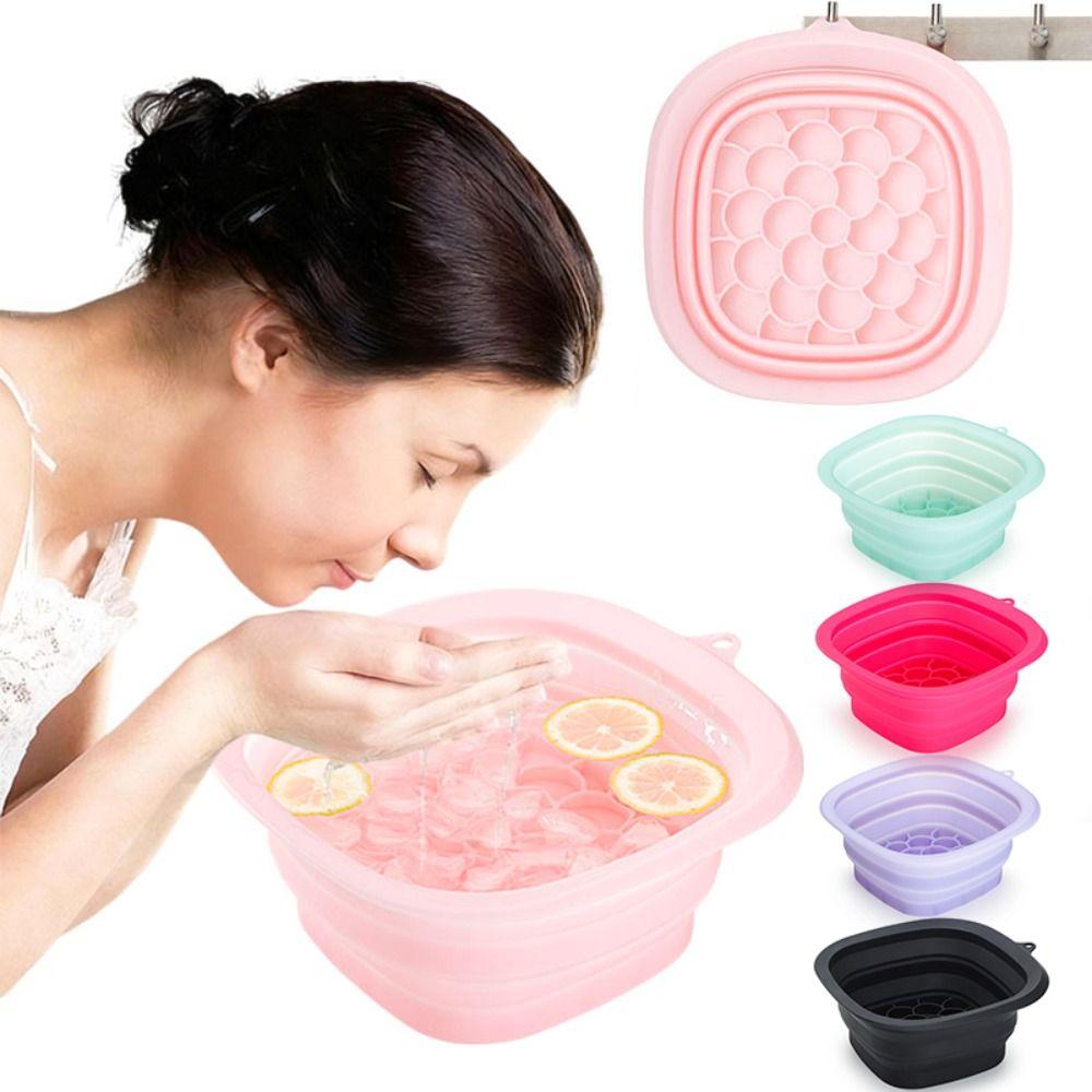 Foldable Face Ice Bath Bowl Built-in Ice Tray Face Dipping Bowl Spa Facial Treatment