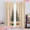2pcs,2D Plane Printing Minimalist Curtains Christmas Tree_ Gift Box_ Snowflake Versatile 100% Polyester (without Rod) Festive