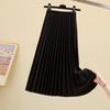 Versatile Large Swing Skirt Slimming A-line Skirt High-waisted Pleated Skirt for Women Spring and Autumn Mid-length