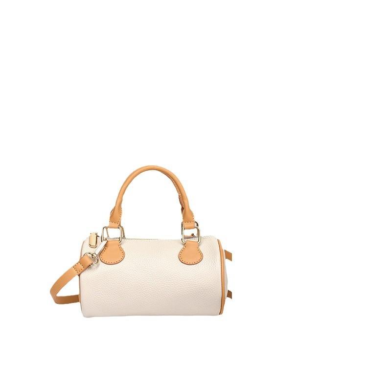 Кожаная сумка Boston, первый слой из коровьей кожи, модная сумка-цилиндр, практичная сумка-мессенджер