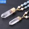 Натуральная энергия, кристальная колонна неправильной формы, длинная веревка, плетеный аметист, черный турмалин, бутиковое ожерелье Hailanbao с подвеской