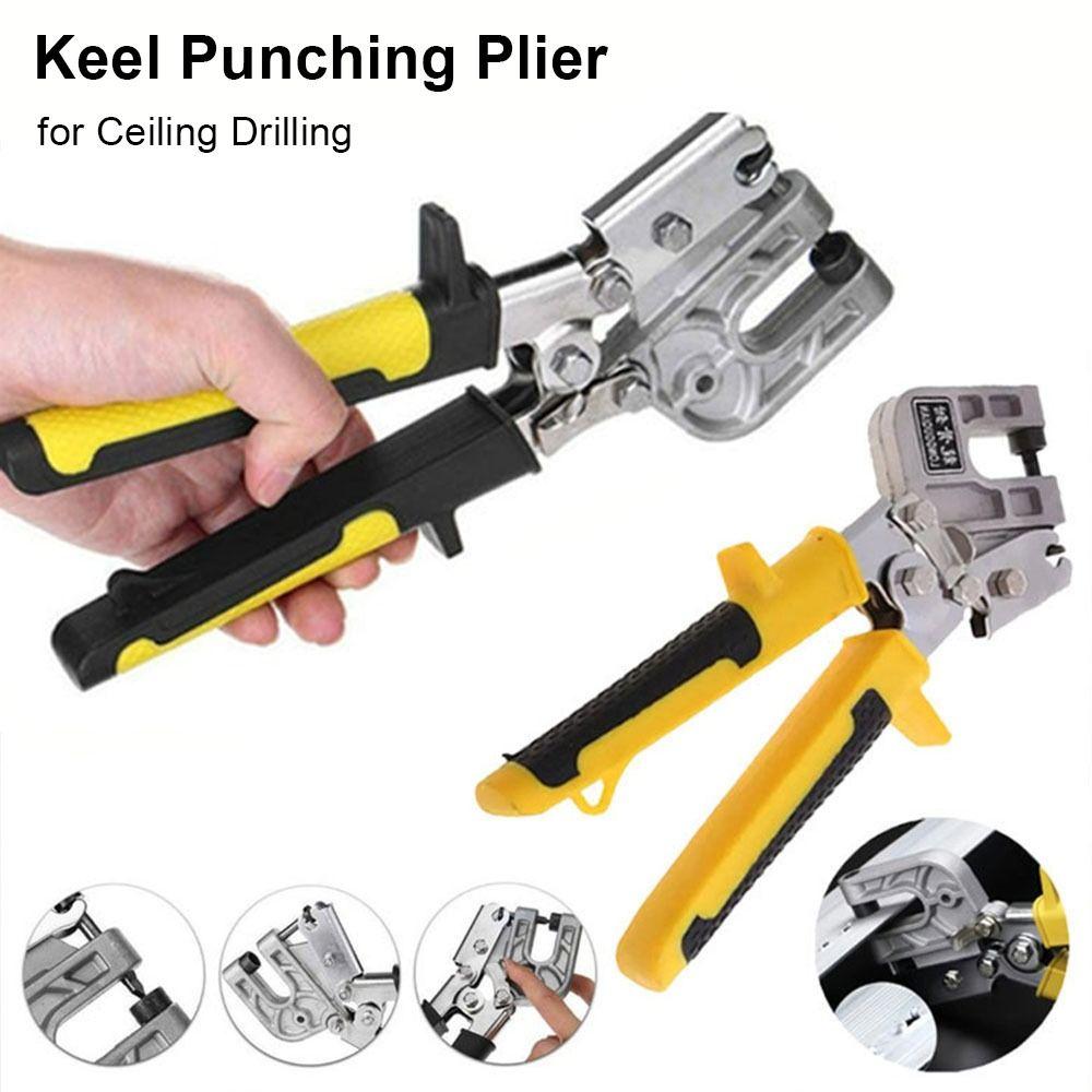 1Pcs Punch Lock Ceiling Punching Pliers Flat Mouth Stud Crimper Keel Forceps Wrench  Punching Tool