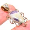 Natural Chevron Amethyst Two Tone 925 Solid Sterling Silver Pendant 1.50'' V1Z65