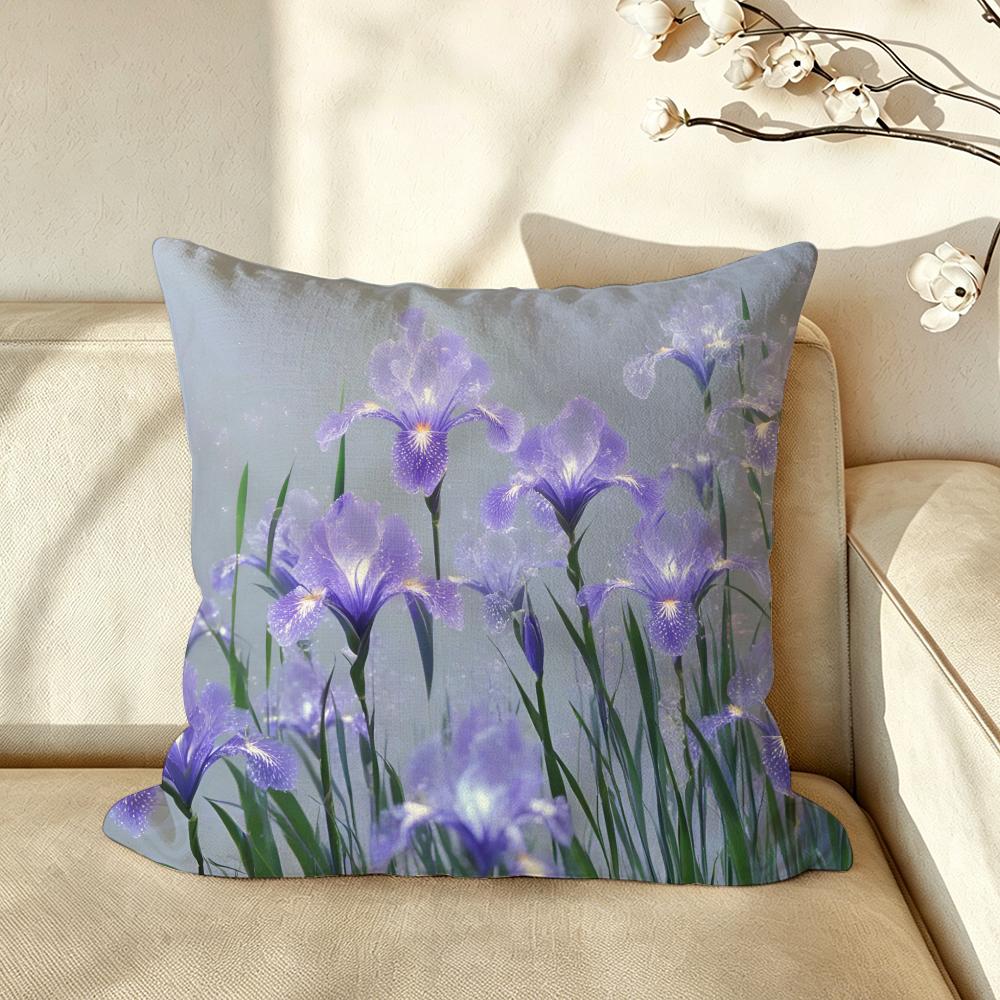 Art ffashion IIris Cushion Cover Pillow Case Antidustmite Pillowcase Silky Short Plush Sofa Cushion Cover hot