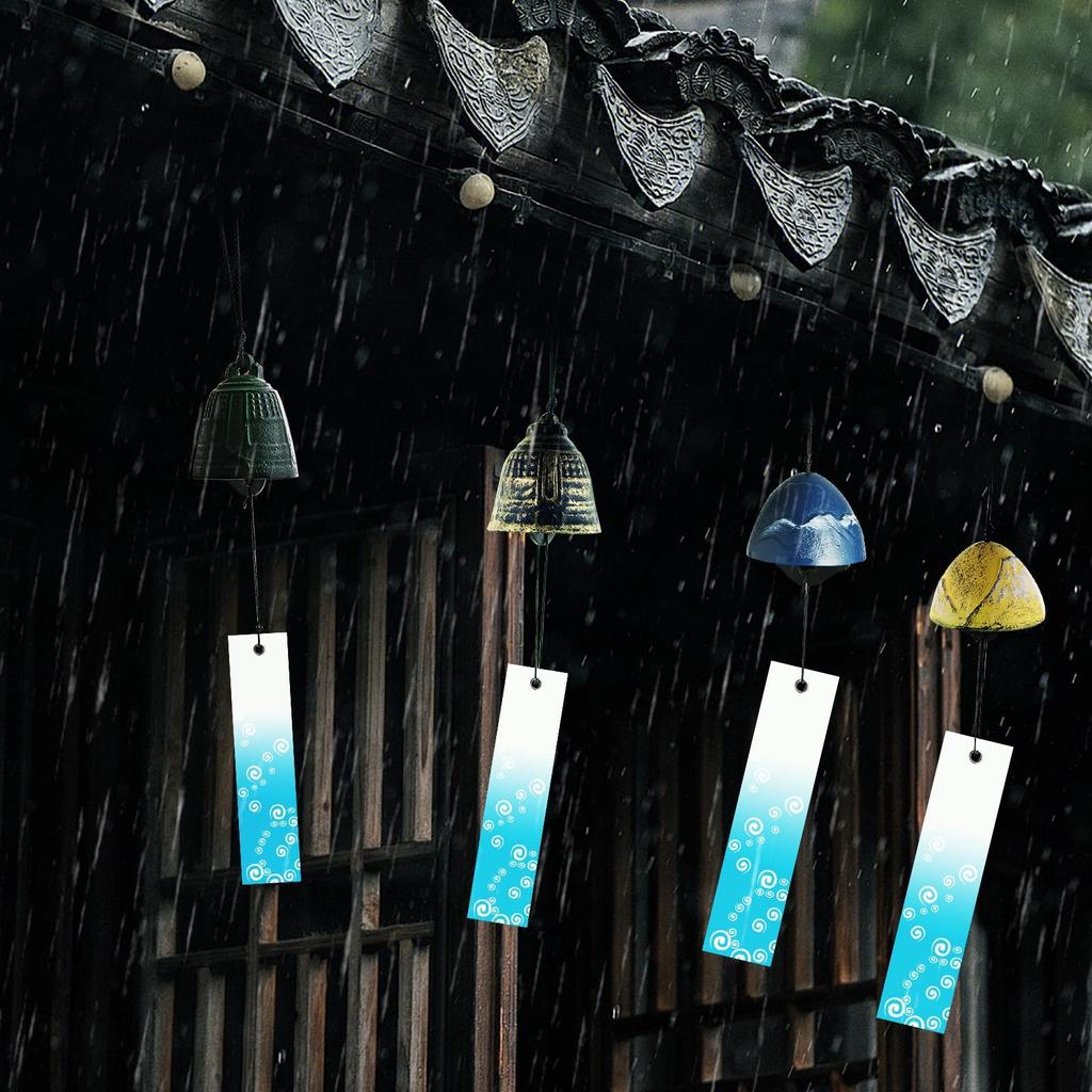 Zhihu Wind Chime Stylish Nambu Iron Wind Chime with 4 Paper Strips Soothing Sound Cool and Refreshing Sound - - -