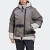 adidas Спортивная двухслойная куртка с капюшоном, женская куртка металлик-серый FT2459