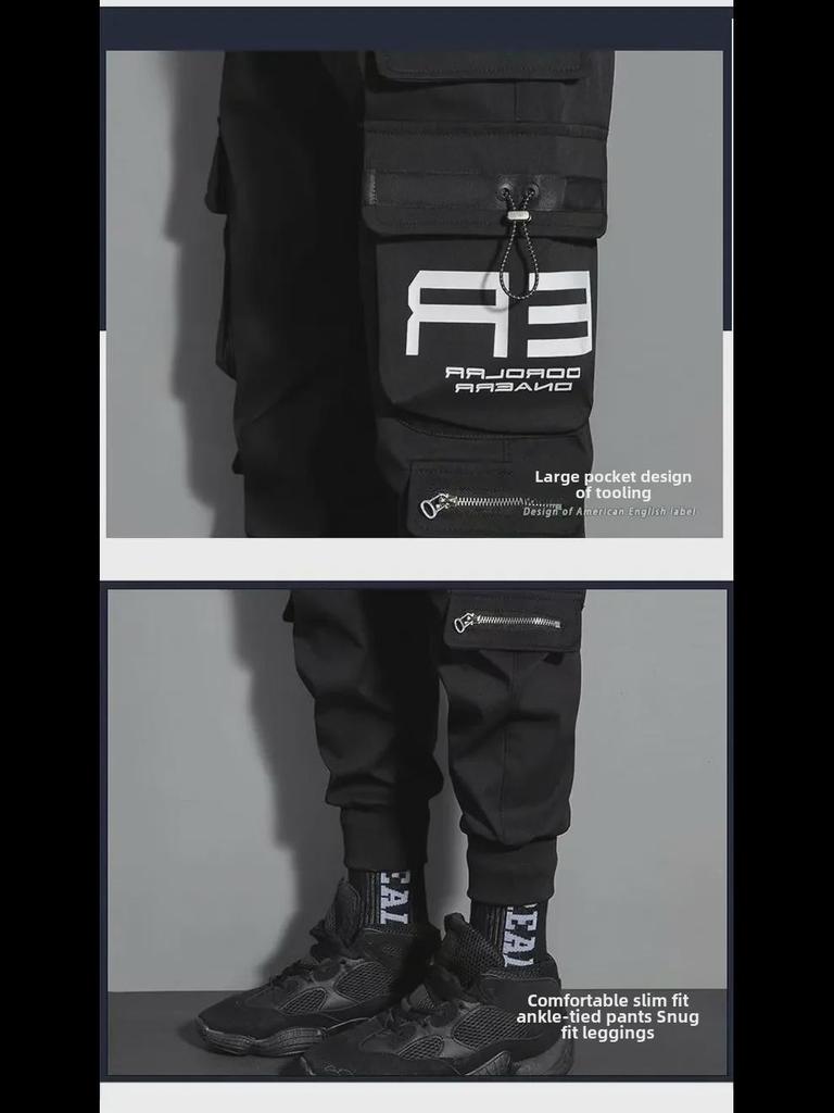 Мужской зимний комбинезон из утолщенного бархата - износостойкий, свободный крой, многокарманные рабочие брюки с манжетами