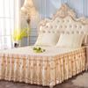 Кружевная юбка принцессы на кровать с цветочной вышивкой, юбка на кровать, нескользящее покрывало на кровать, покрывало Queen King, постельное белье, наматрасник, декор для постельного белья
