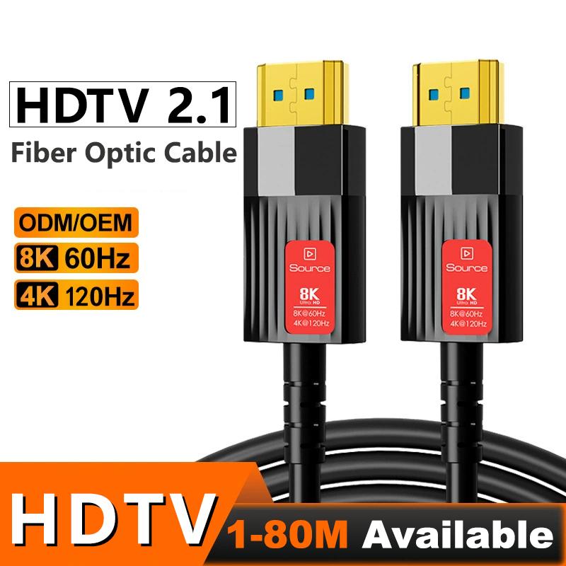 8K HDMI 2.1 Оптоволоконный кабель Совместимый с HDMI кабель 8K60Hz 4K120Hz 48Gbps HDR EARC Для HDTV PS5 Проектора 5м/10м/20м/40м/50мХороший продукт