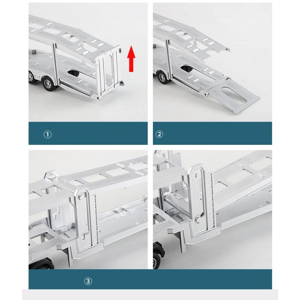 1/50 Alloy Diecast Metal Model Toy Container Truck Pull Back with Sound Light High Simitation Collectibles Kids Cars Toys Gifts