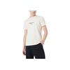 Emporio Armani Мужская минималистичная хлопковая футболка с коротким рукавом и логотипом Ss22, топ, бежевый 3L1TFR-1JPZZ-0128