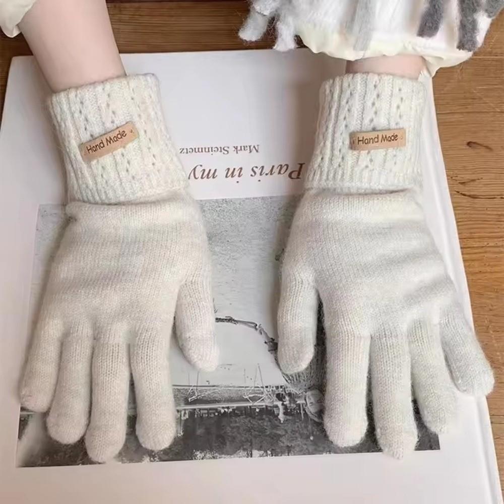 Washable Five-finger Glove Warm Knitted Gloves New Touch Screen Gloves Women Gloves