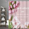 Happy Mother's Day Text Tulip Gift Shower Curtain, Bathroom Decorative Shower Curtain, Waterproof Shower Curtain with Hooks