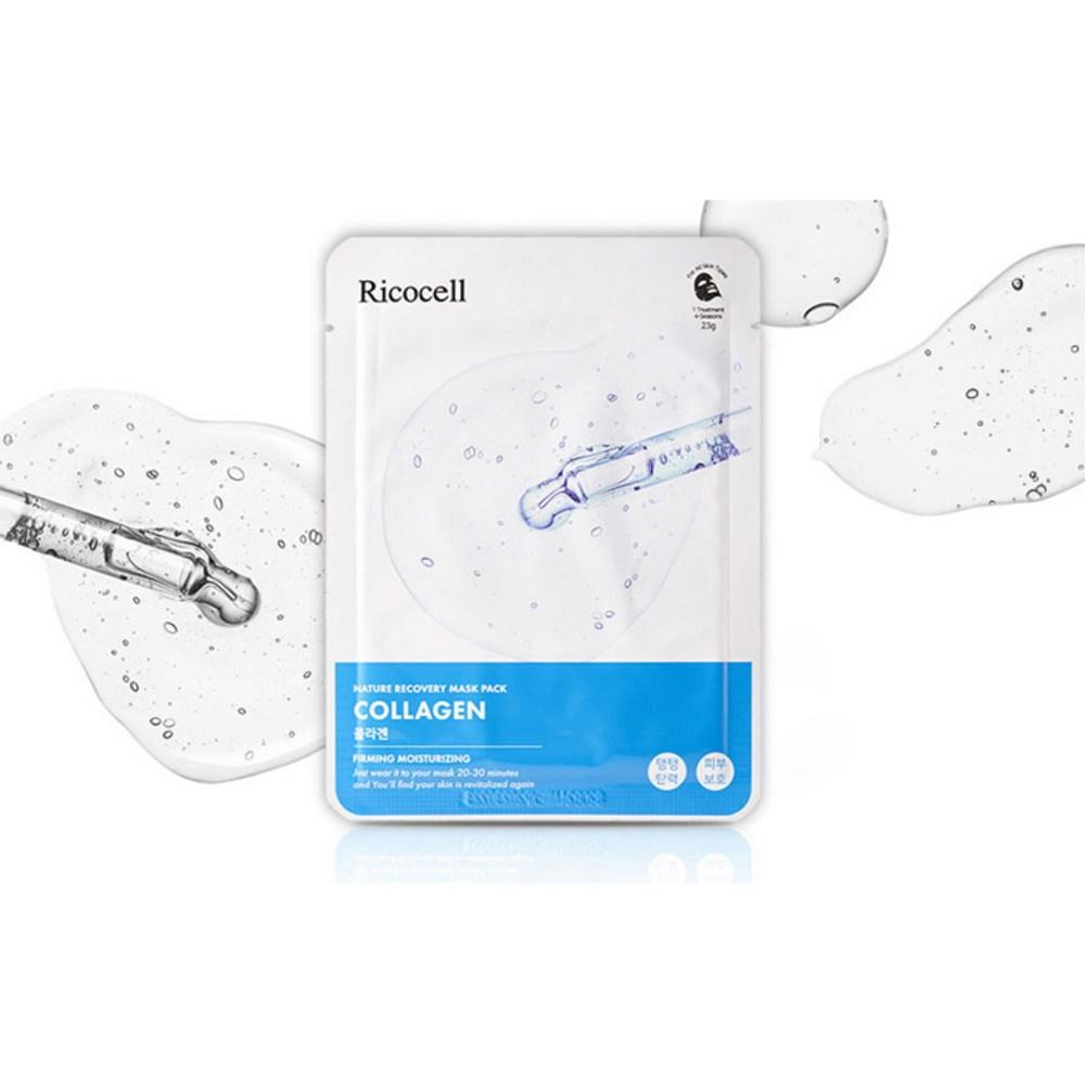 Ricocell Nature Recovery Mask Pack Collagen 23g, 1 Pack, 60 Pieces