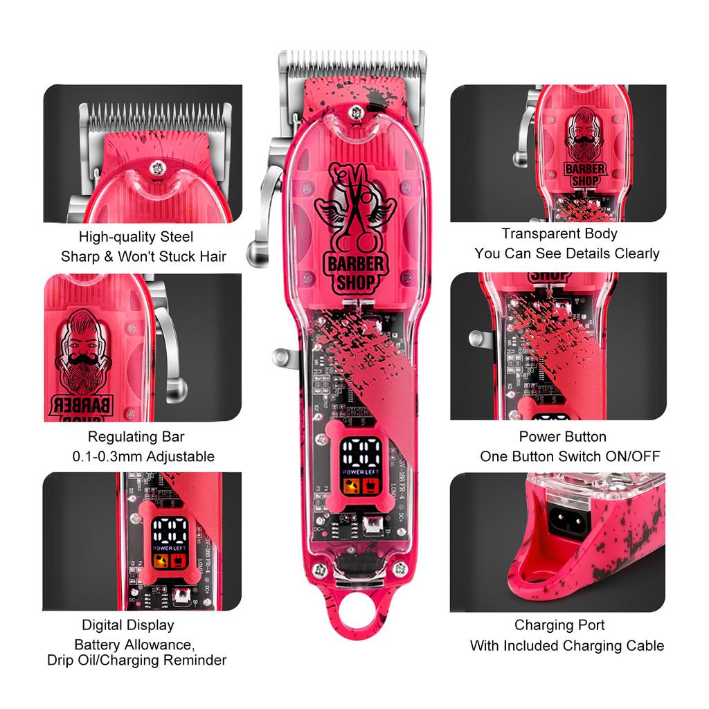 Electric Hair Clippers Cordless Hair Trimmer Men " S Haircut Kit with 16 Guide Combs Hair Trimming