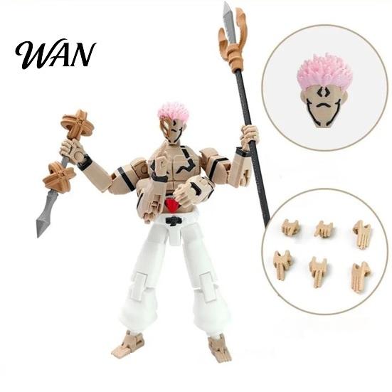 Anime Figurine for Collection 3D Printed Figure Statue with Movable Joints, Interchangeable Parts Plastic Action Desktop Decoration, Collectible Gifts