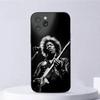 Чехол для телефона гитариста J-Jimi H-Hendrix Для iPhone 16,15,14,13,12,11,Plus,Pro Max,XS,X,XR,SE,Mini,8,7 Мягкий силиконовый черный чехол